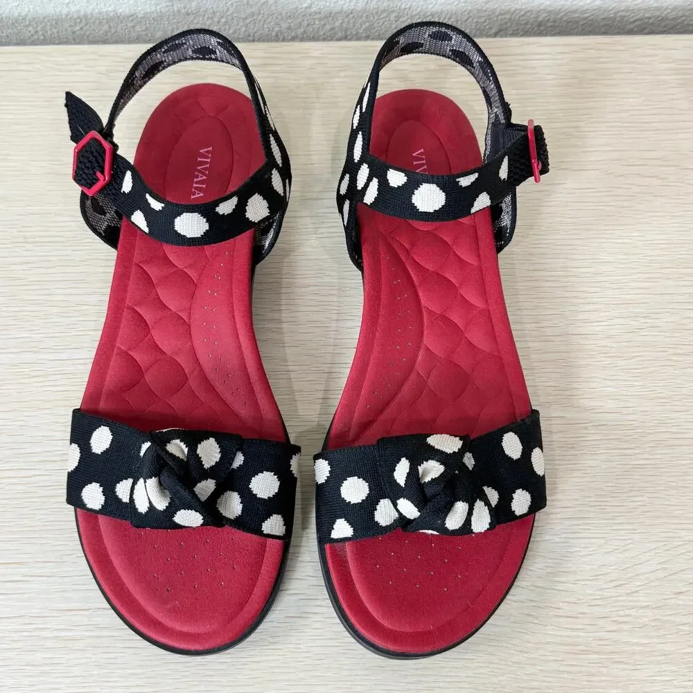 Vivaia Paloma Polka Dot Arch Pro AdaptAll Adjustable Strap Sandals 41.5 Women 10